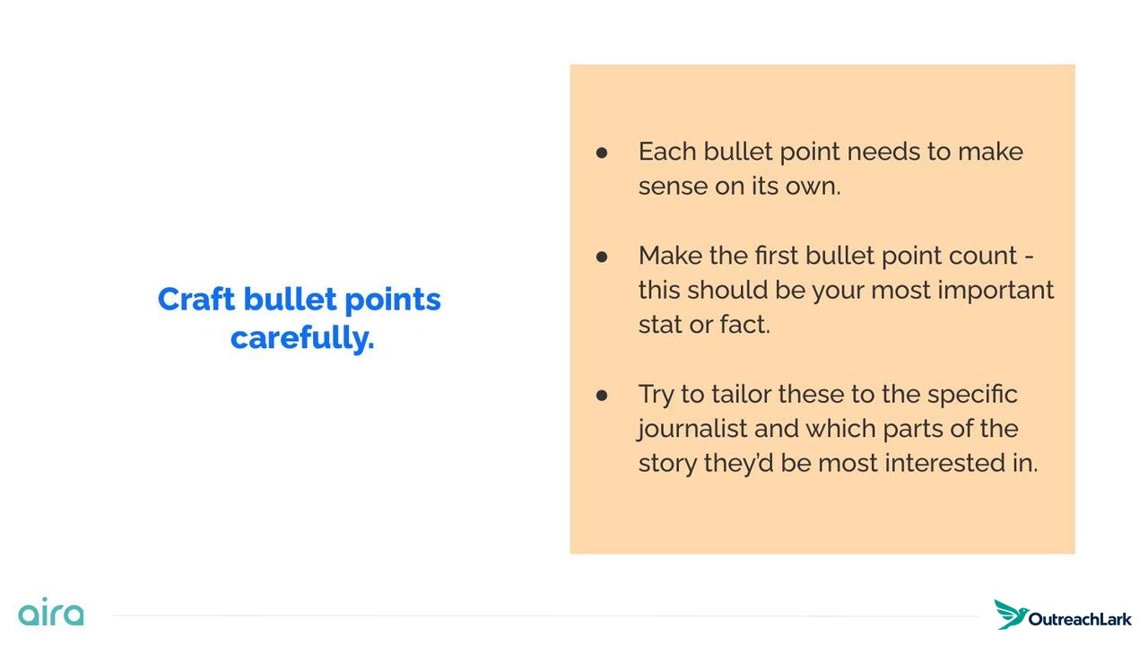 Craft bullet points carefully