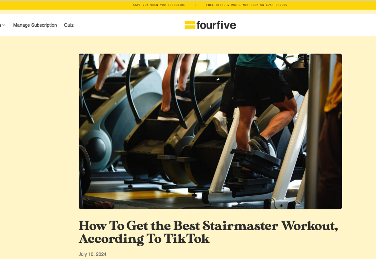 four five how to get stairmaster workout