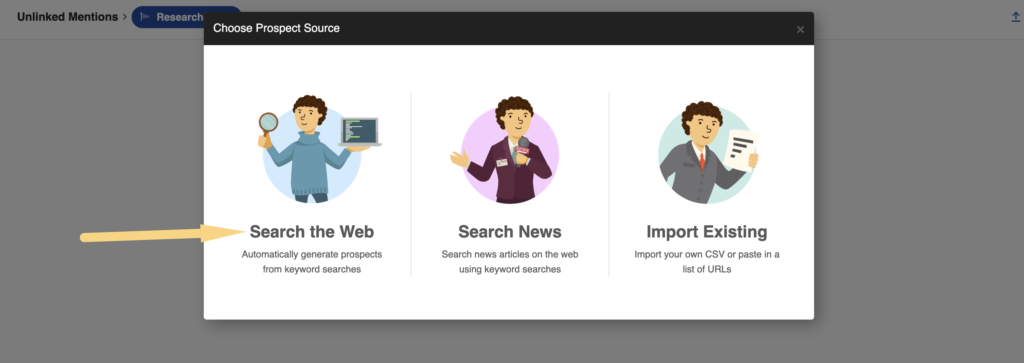 search the web on OutreachLark
