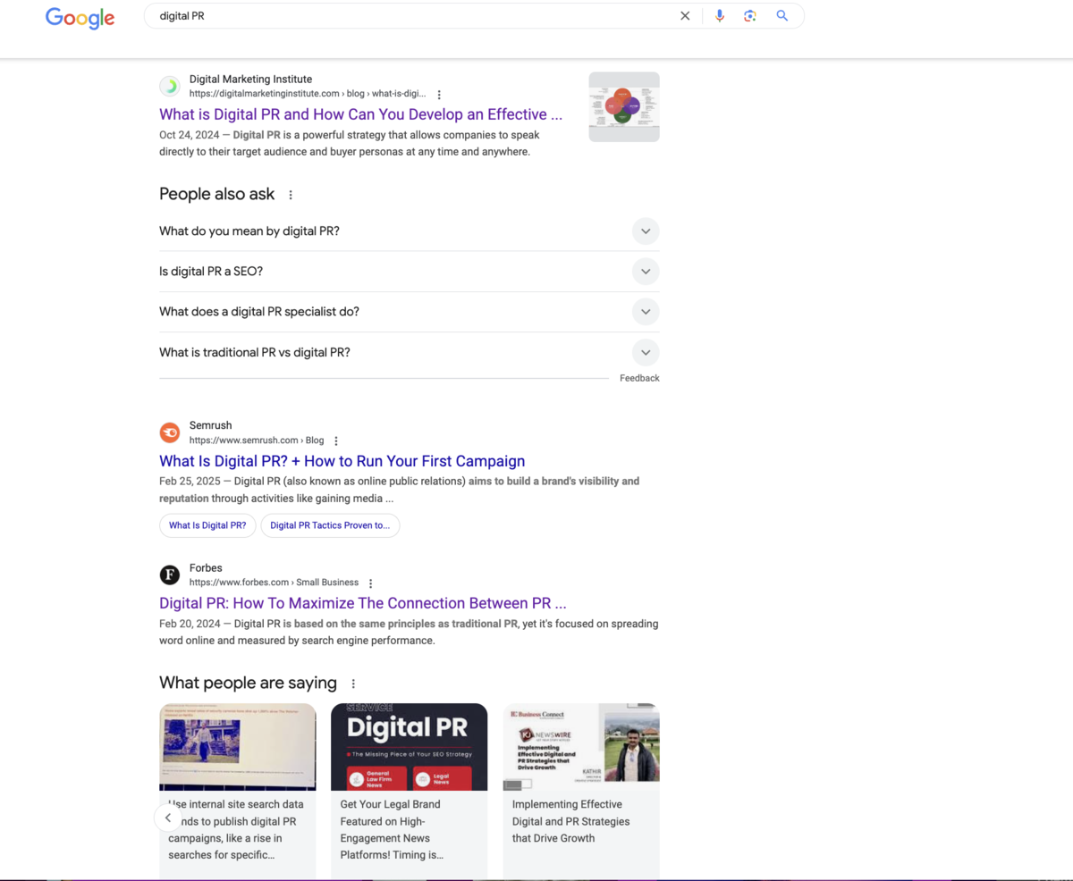 digital pr serp