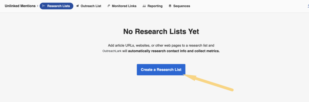 OutreachLark create research list