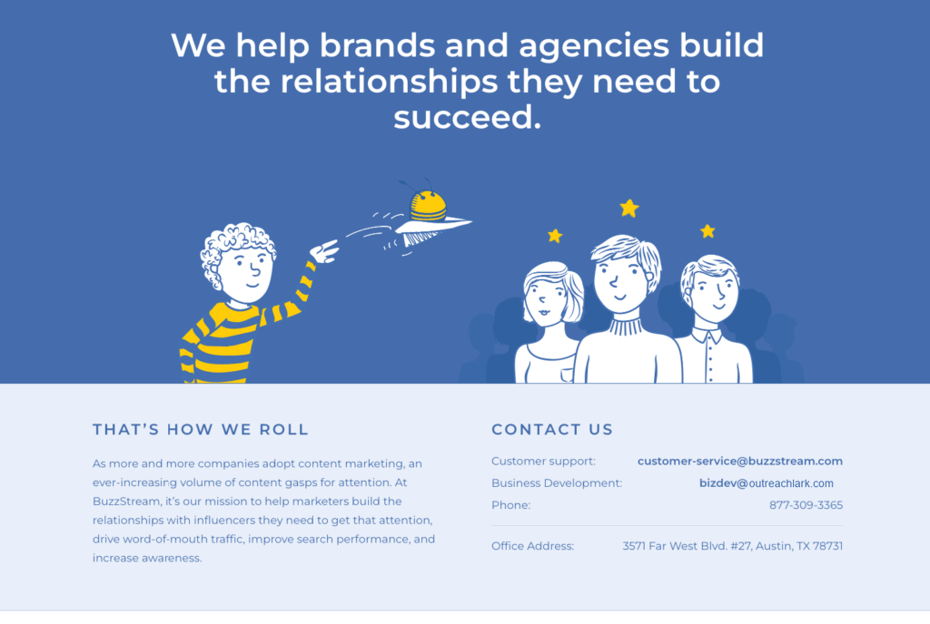 OutreachLark contact page