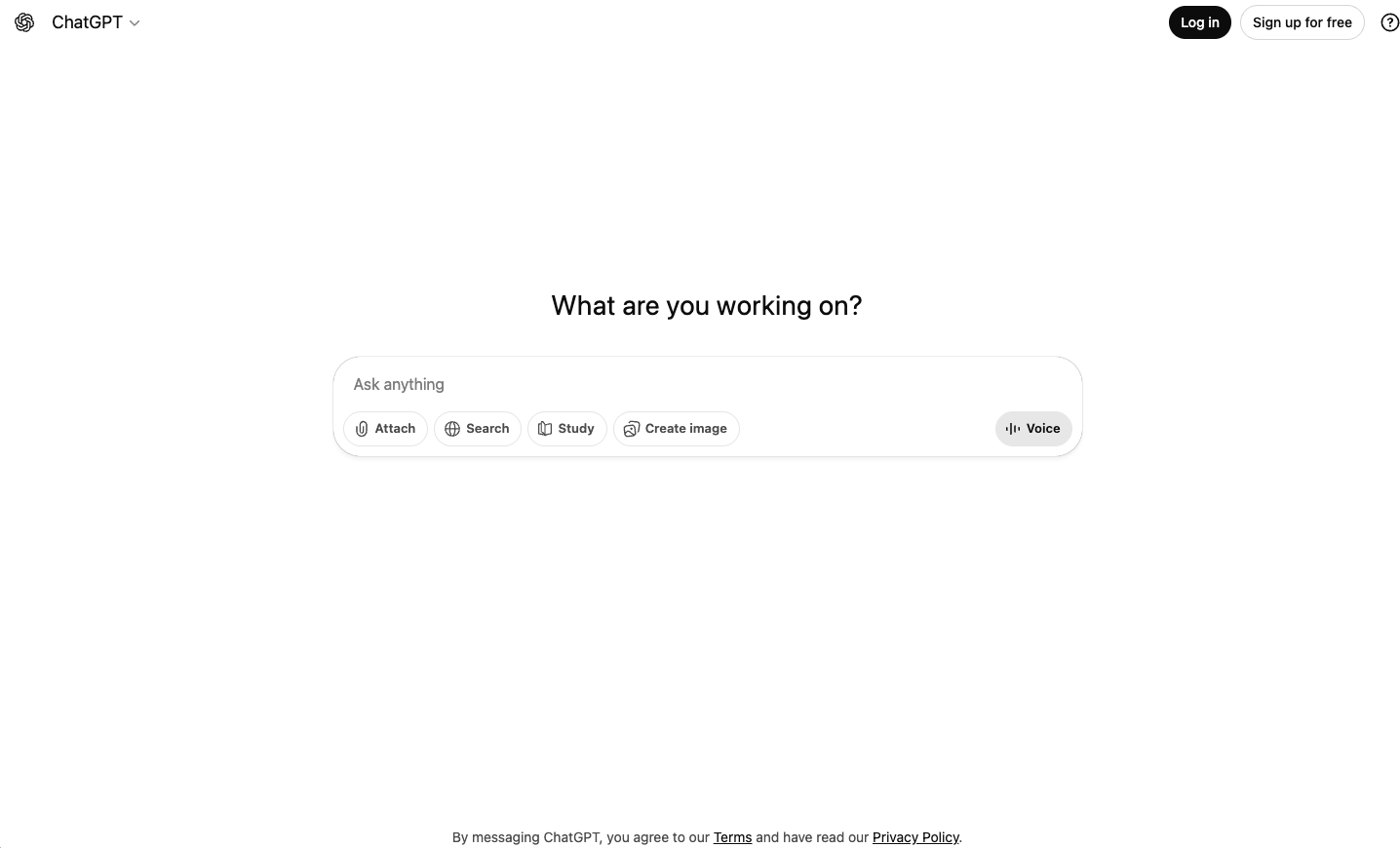 chatgpt homescreen