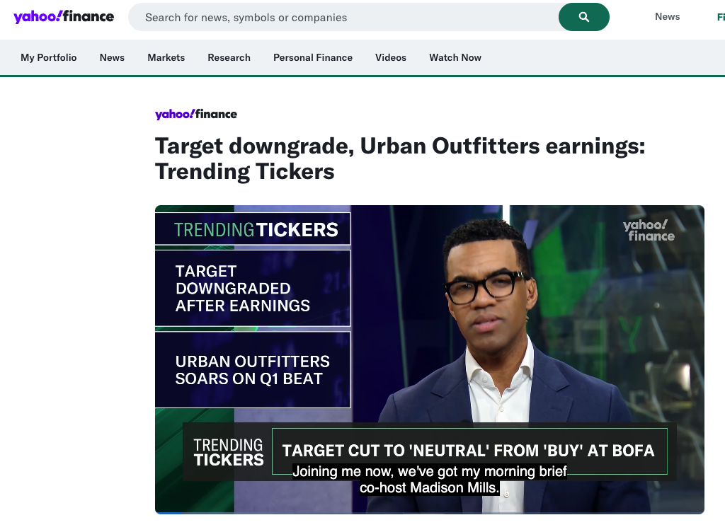 target downgrade yahoo finance