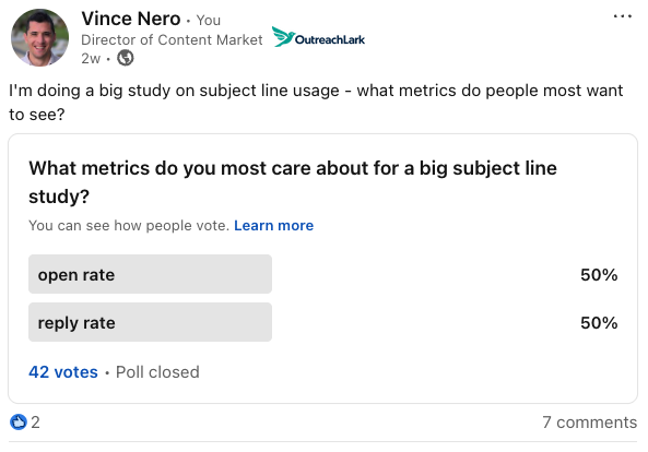 what metrics do you most care about for a big subject line study?
