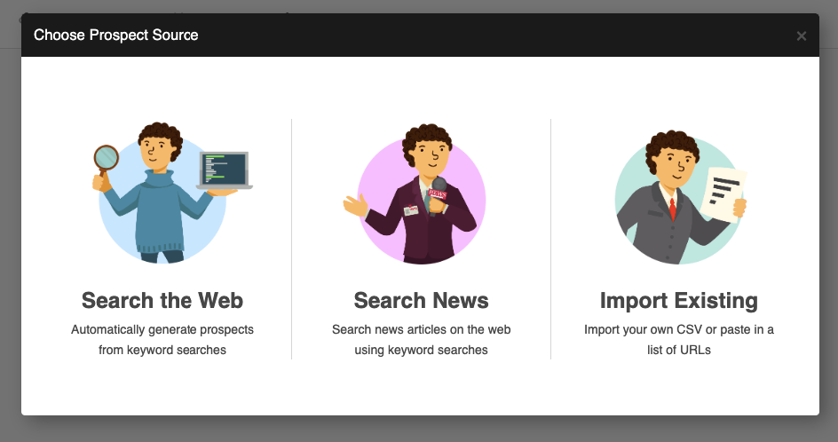 OutreachLark choose prospect source