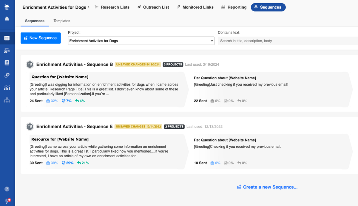 a/b testing example from OutreachLark
