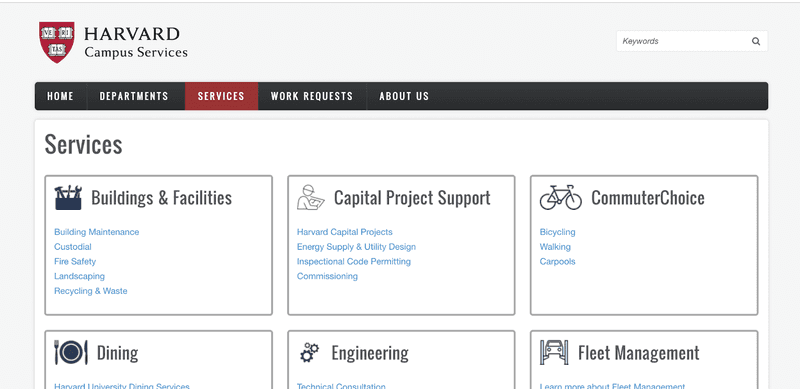harvard harvard campus services page