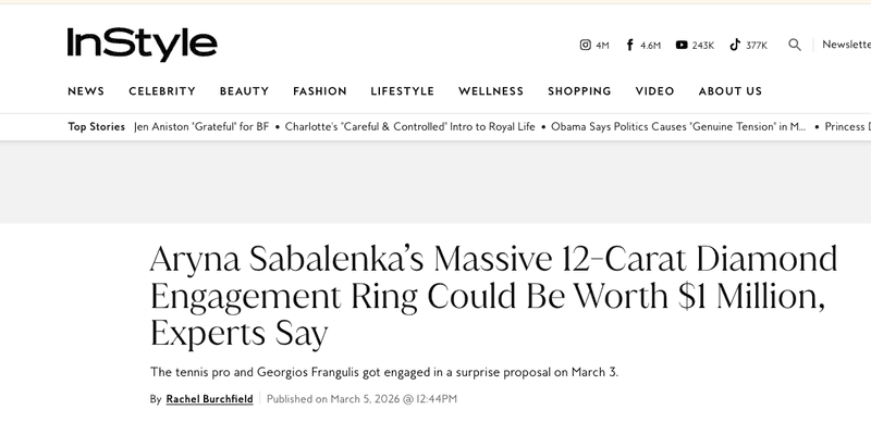 experts say aryna sabalenka's massive 12-carat diamond engagement ring could be worth $1 million, experts say