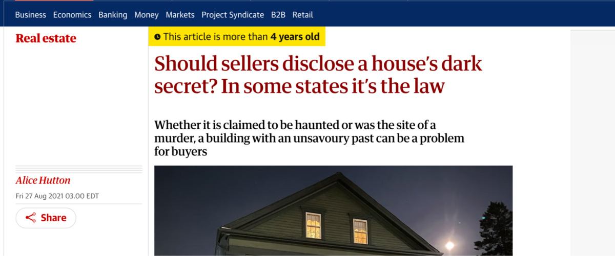 should sellers disclose a house's dark secret