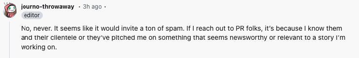 no never. it seems like it would invite a ton of spam