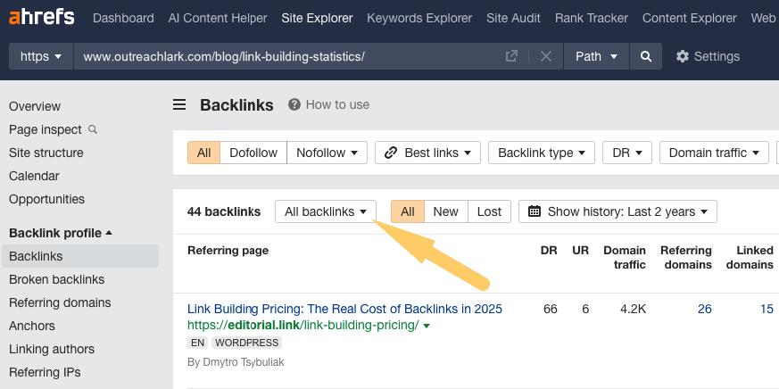 all backlinks