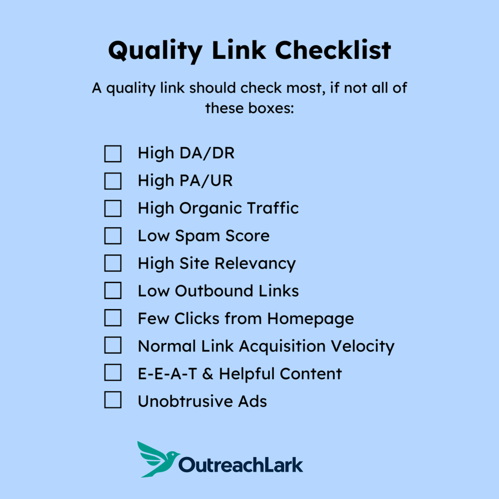 quality links checklist