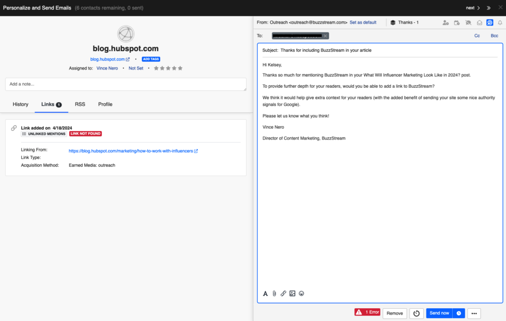 sending to hubspot