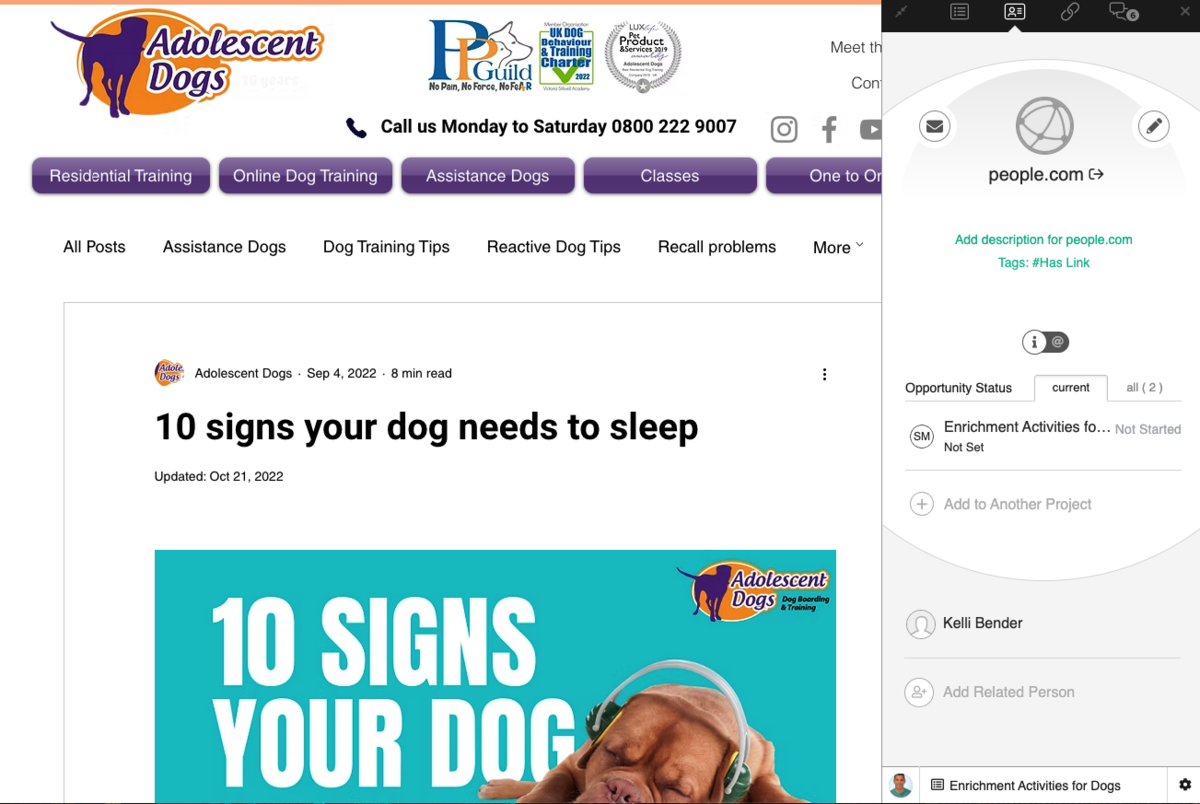 Dogs website and LarkMarker