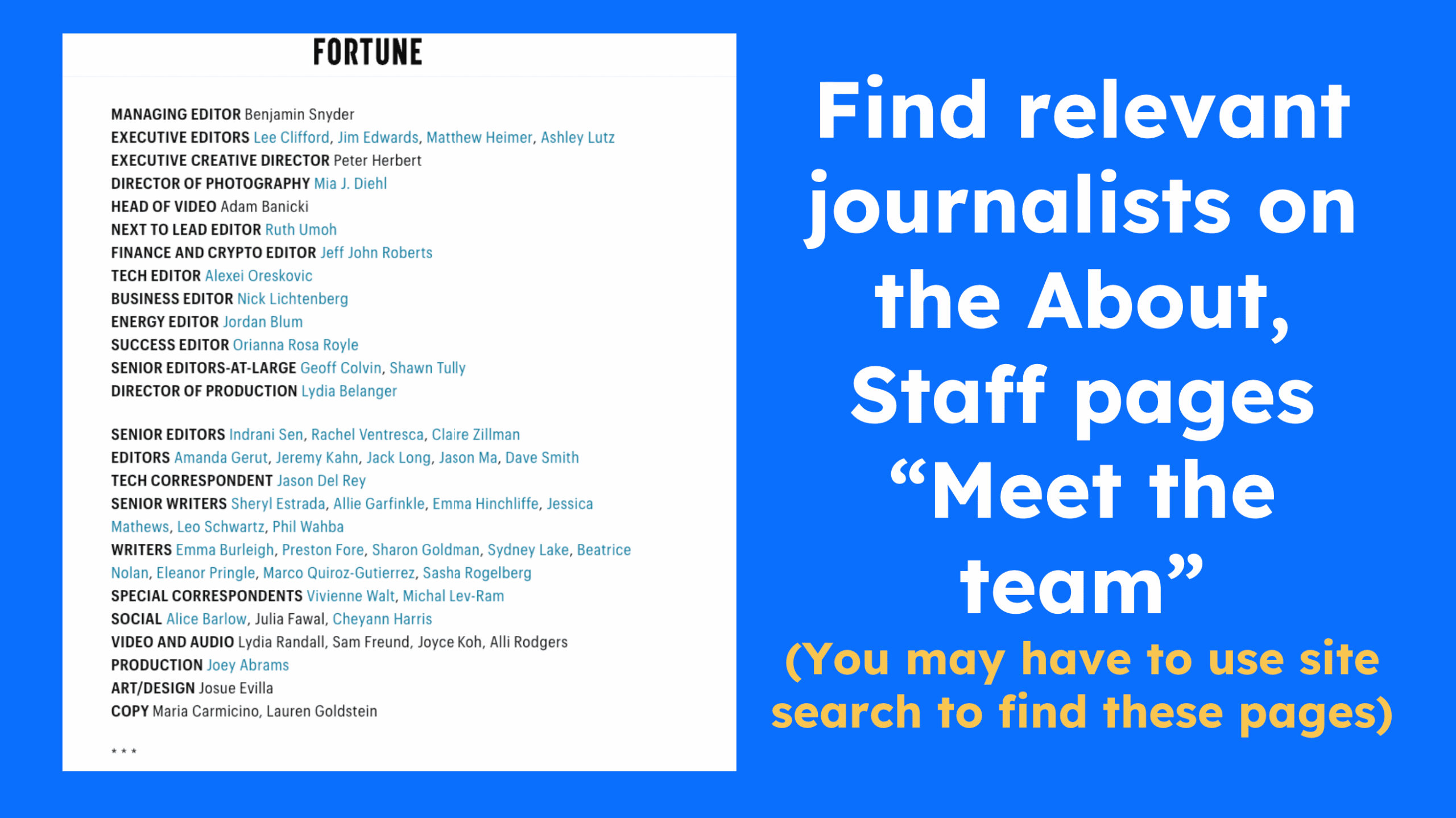 find relevant journalists
