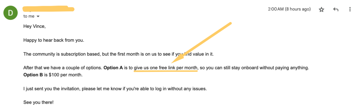 link requirement
