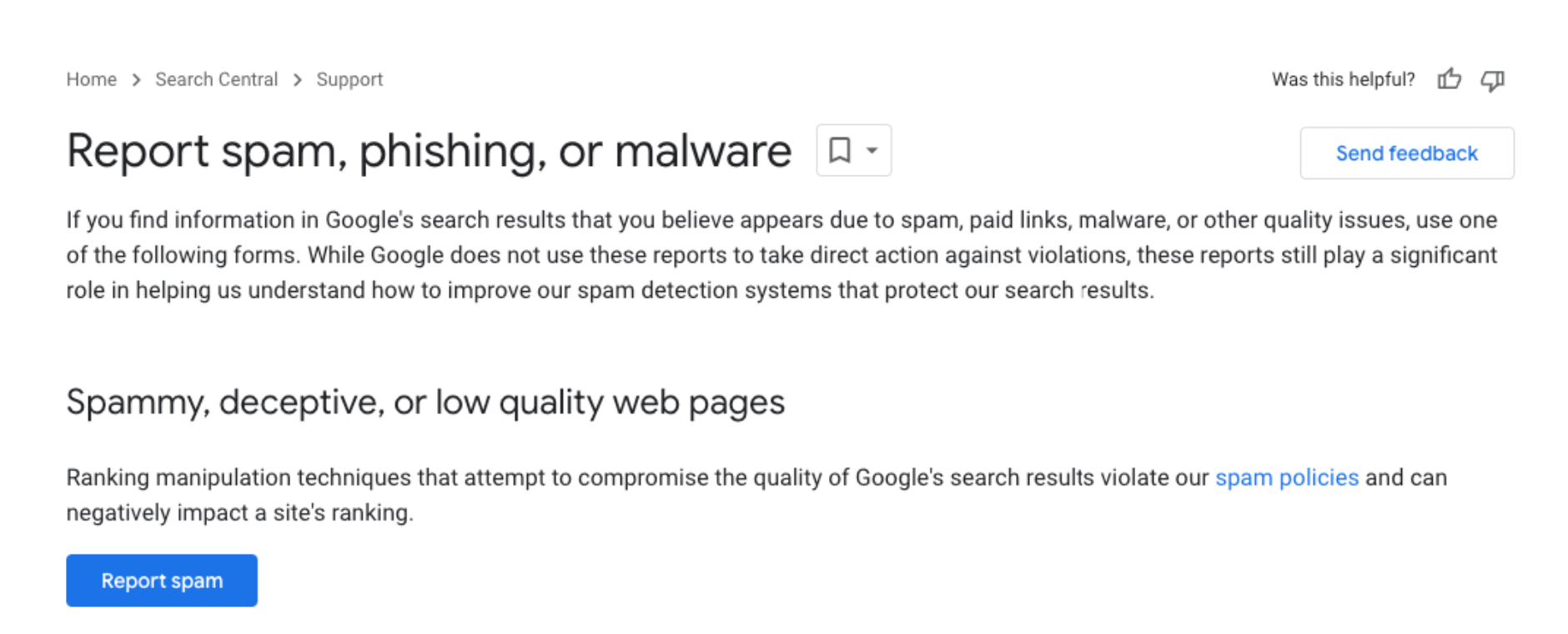 google's reporting links platform