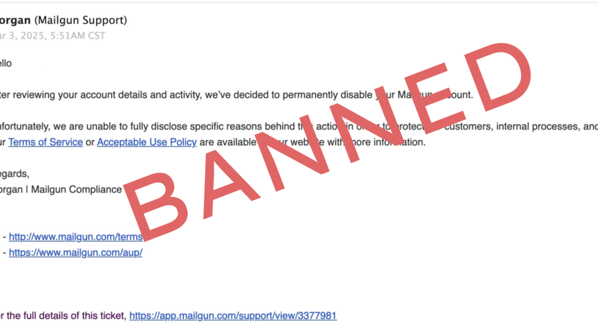 banned from account