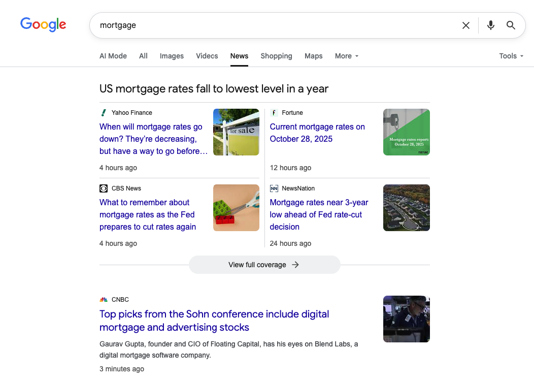 mortgage news search