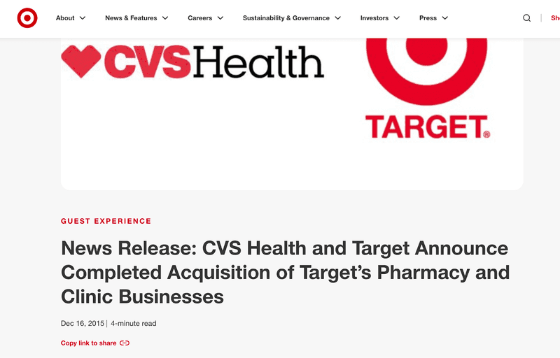 cvs newsroom news release: cvs health and target announce completed acquisition